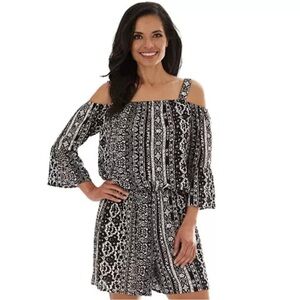 NWT Kohl's Apt. 9® Peasant Off Shoulder 3/4 Sleeve Romper